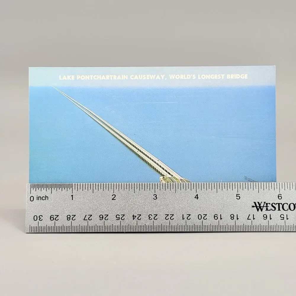 Lake Pontchartrain Causeway New Orleans Louisiana Vintage Blank Unused Postcard